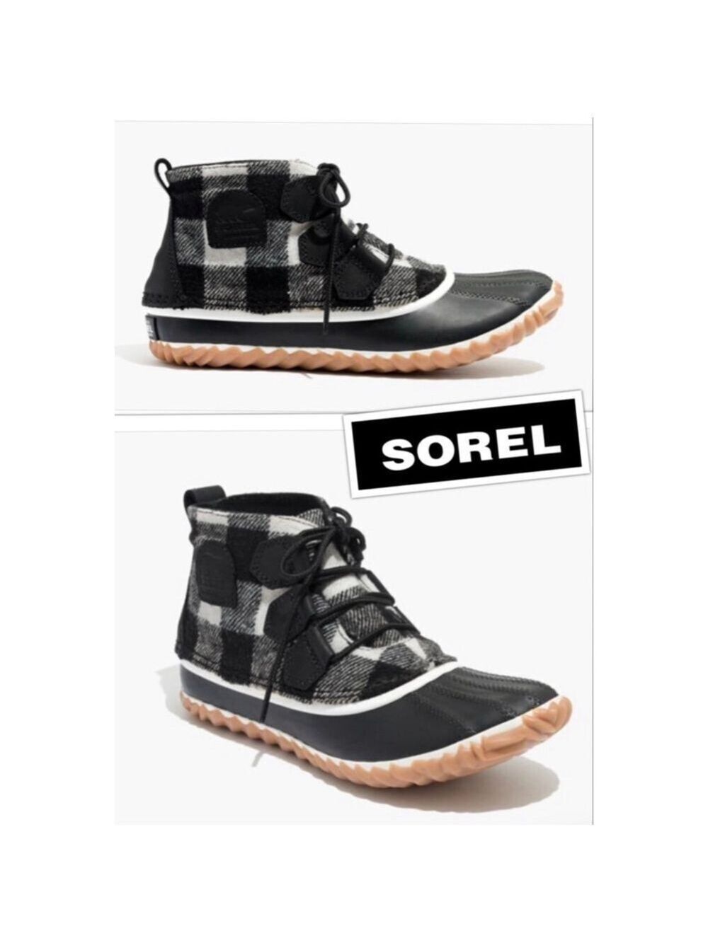 SOREL Buffalo Plaid Cabincore Waterproof Outdoor Boots Women’s 10 Men’s 8.5